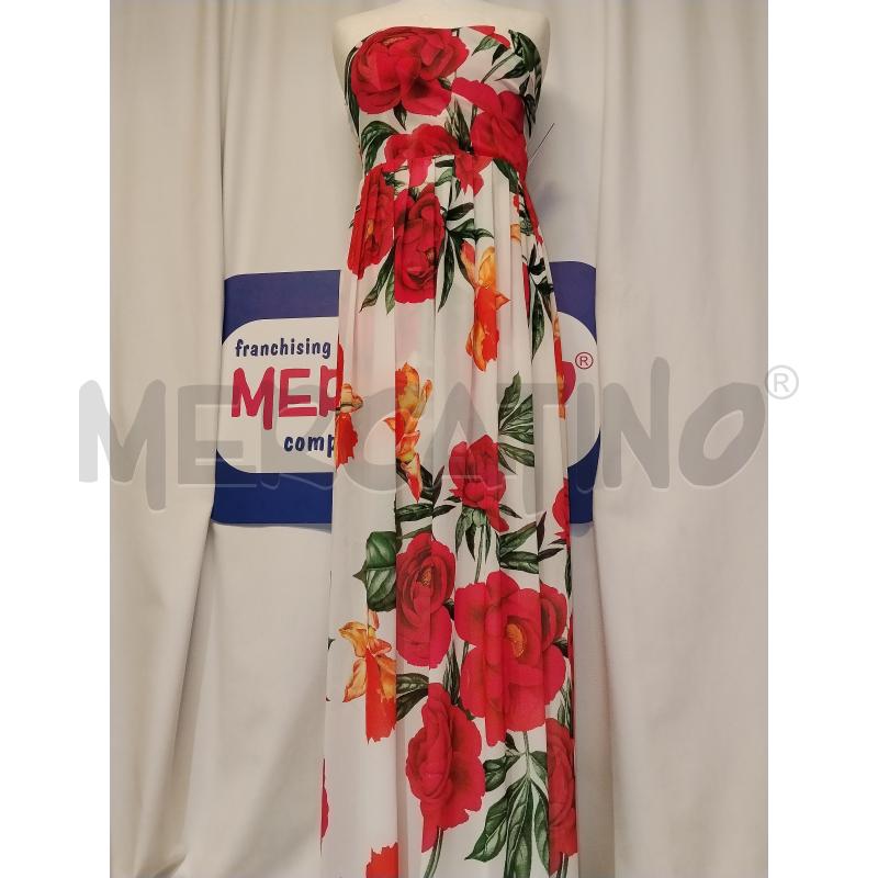 VESTITO DONNA BIANCO A FIORI ROSSO E VERDE | Mercatino dell'Usato Catania stazione centrale 2
