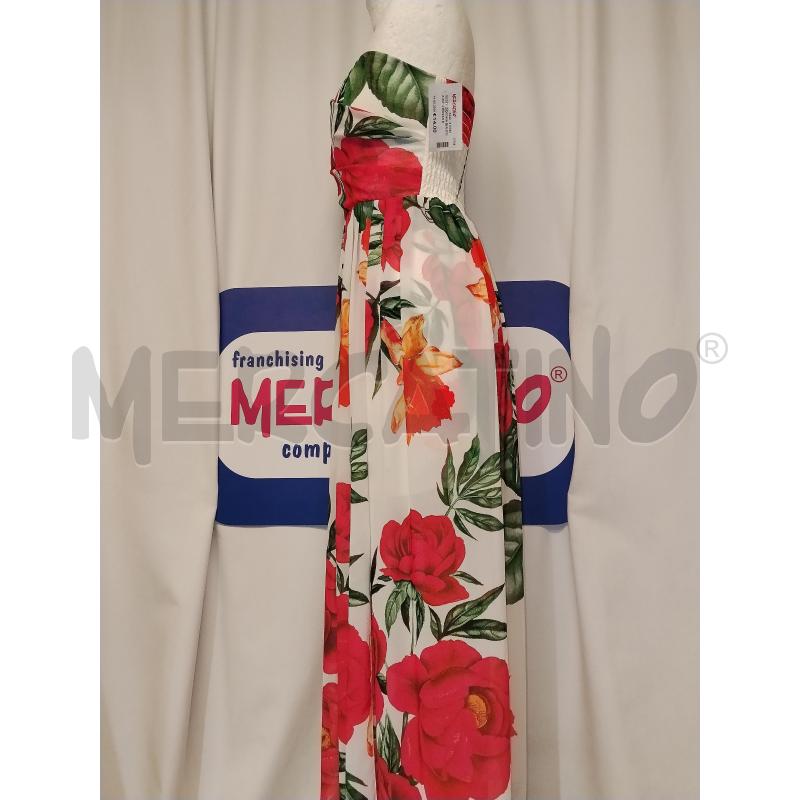 VESTITO DONNA BIANCO A FIORI ROSSO E VERDE | Mercatino dell'Usato Catania stazione centrale 3
