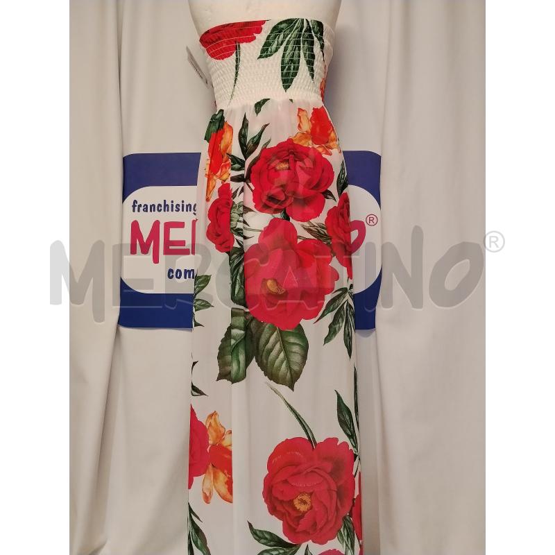 VESTITO DONNA BIANCO A FIORI ROSSO E VERDE | Mercatino dell'Usato Catania stazione centrale 4