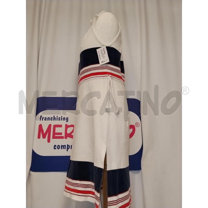 VESTITO DONNA BIANCO A RIGHE BLU ROSSO IN SPUGNA | Mercatino dell'Usato Catania stazione centrale 2