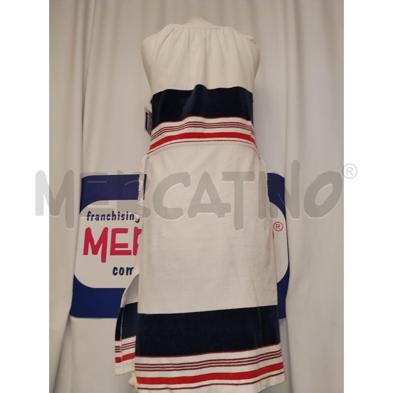 VESTITO DONNA BIANCO A RIGHE BLU ROSSO IN SPUGNA | Mercatino dell'Usato Catania stazione centrale 3