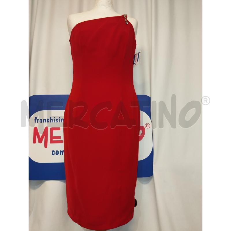 VESTITO DONNA CLAUDINE ALBAZ ROSSO CON APPLICAZIONE STRASS | Mercatino dell'Usato Catania stazione centrale 1