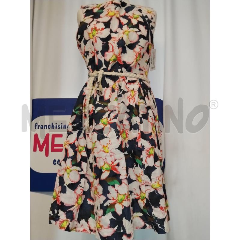 VESTITO DONNA CONBIPEL BIANCO A FIORI BLU  | Mercatino dell'Usato Catania stazione centrale 1