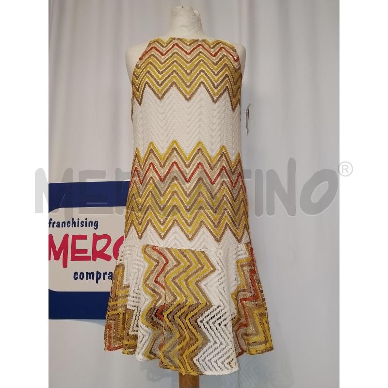 VESTITO DONNA COVERI COLLECTION BIANCO A FANTASIA BEIGE | Mercatino dell'Usato Catania stazione centrale 1