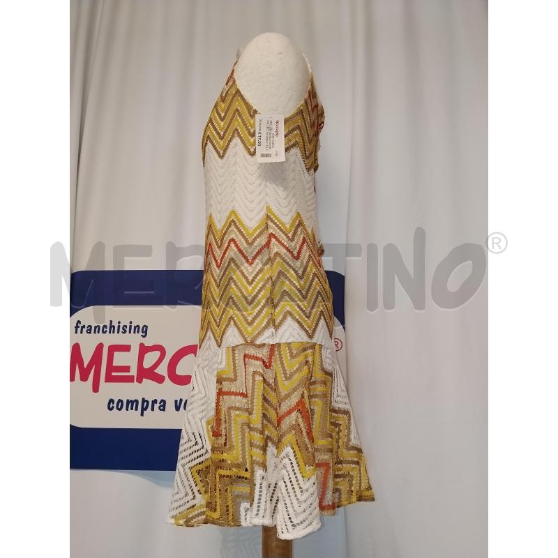 VESTITO DONNA COVERI COLLECTION BIANCO A FANTASIA BEIGE | Mercatino dell'Usato Catania stazione centrale 2