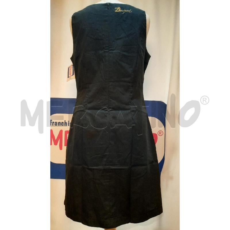 VESTITO DONNA DESIGUAL NERO A FANTASIA BIANCO E FIORI  | Mercatino dell'Usato Catania stazione centrale 3