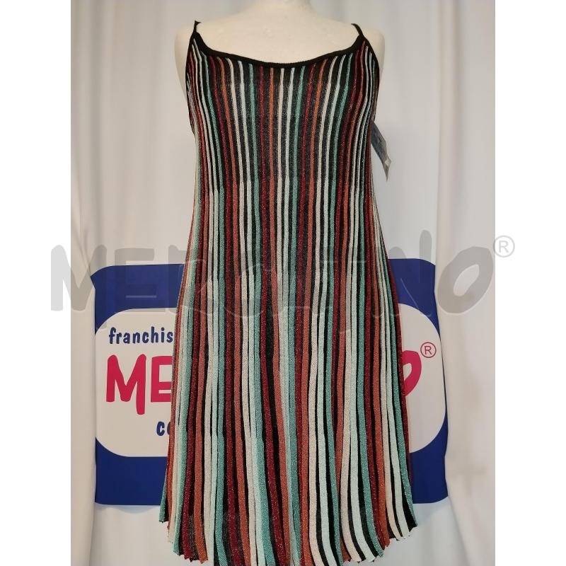 VESTITO DONNA KONTATTO  NERO A RIGHE COLORATO  | Mercatino dell'Usato Catania stazione centrale 1