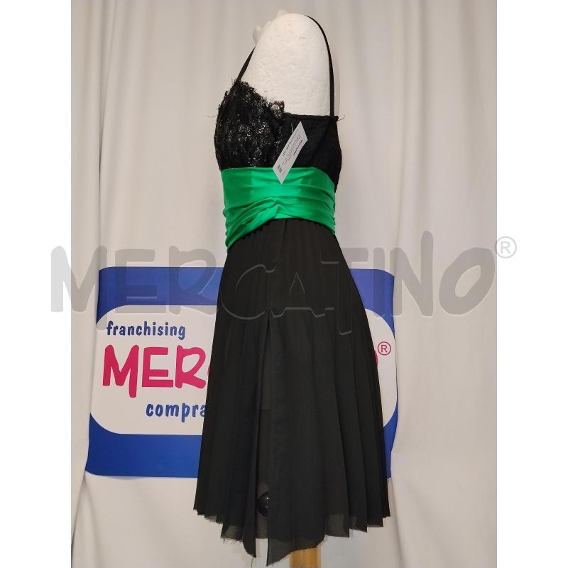 VESTITO DONNA LA PERLA NERO PLISSETTATO CON CINTURA VERDE | Mercatino dell'Usato Catania stazione centrale 2