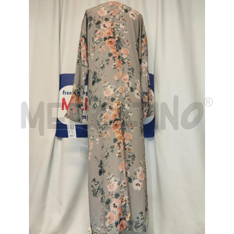 VESTITO DONNA LUNGO KOCCA GRIGIO A FANTASIA CON ROSA  | Mercatino dell'Usato Catania stazione centrale 3