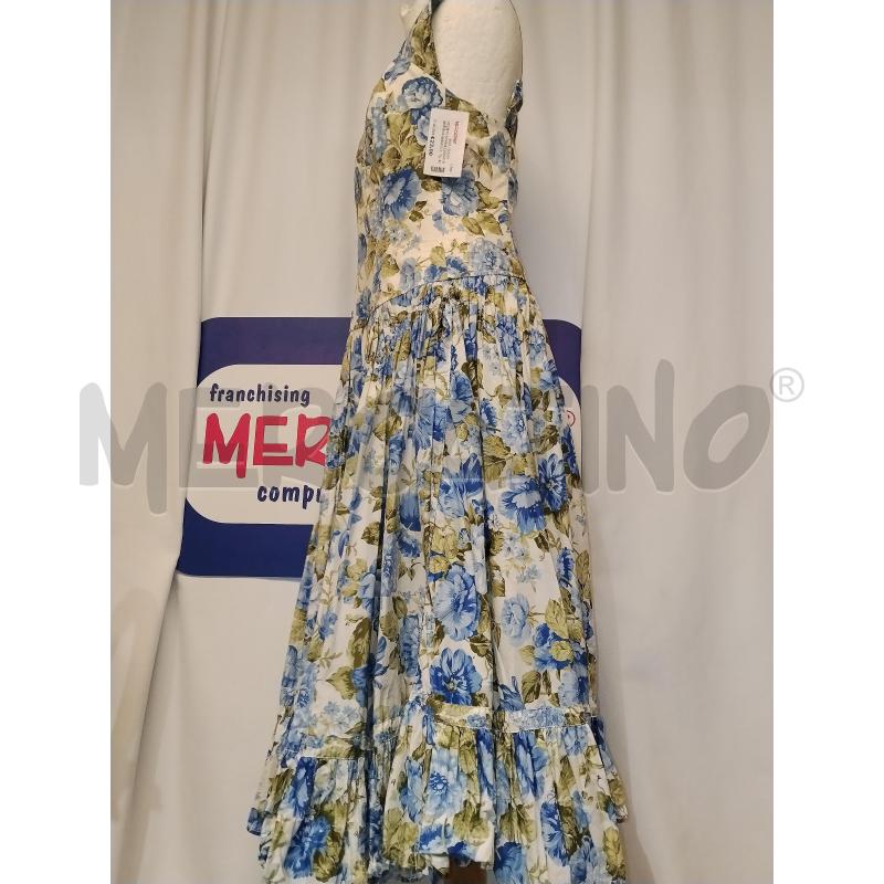 VESTITO DONNA LUNGO MAKIPAGA BIANCO CON FIORI AZZURRI | Mercatino dell'Usato Catania stazione centrale 2