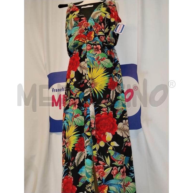 VESTITO DONNA LUNGO NERO A FIORI COLORATI  PINK FACTORY  | Mercatino dell'Usato Catania stazione centrale 4