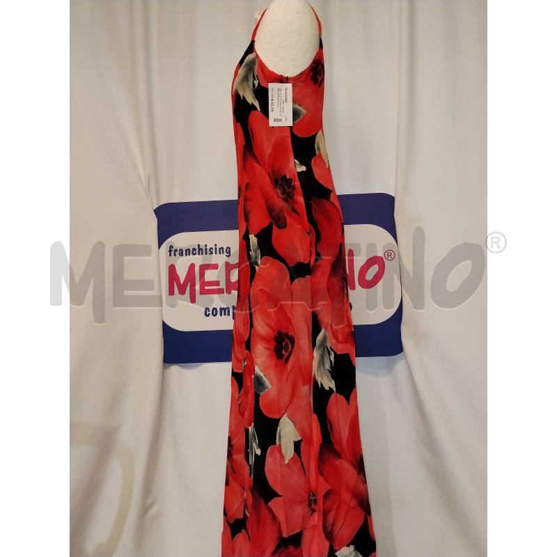 VESTITO DONNA LUNGO NERO A FIORI ROSSO | Mercatino dell'Usato Catania stazione centrale 2