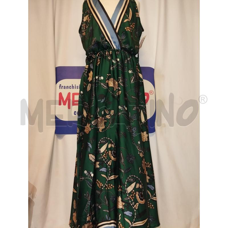 VESTITO DONNA LUNGO SOIREVE  VERDE A FANTASIA  | Mercatino dell'Usato Catania stazione centrale 1
