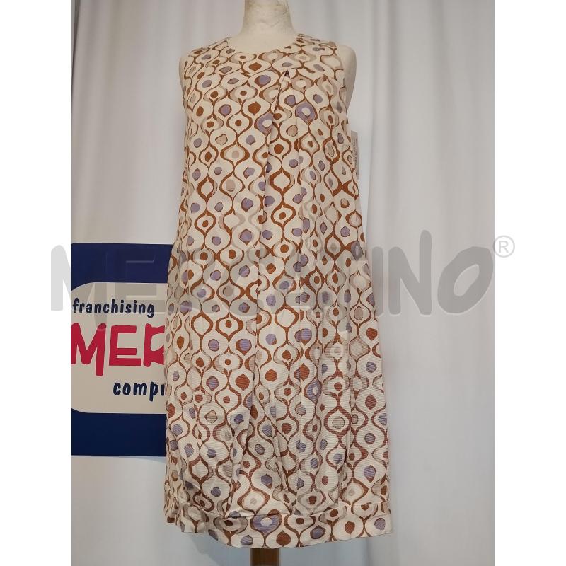 VESTITO DONNA MANILA GRACE BIANCO A FANTASIA MARRONE  | Mercatino dell'Usato Catania stazione centrale 1