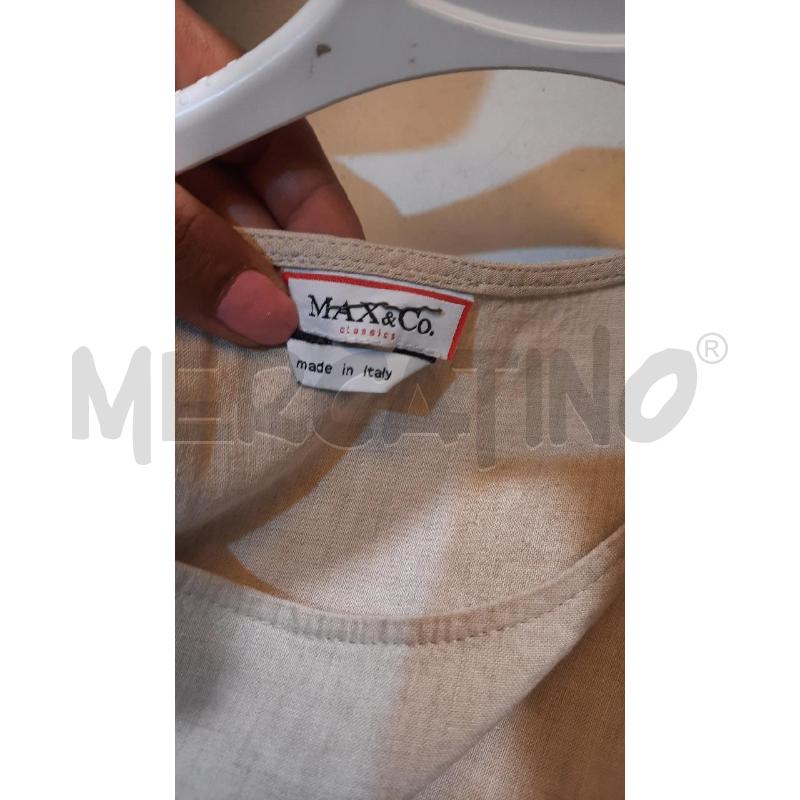 VESTITO DONNA MAX&CO BEIGE IN LINO | Mercatino dell'Usato Catania stazione centrale 4