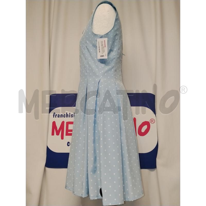 VESTITO DONNA MISAKY AZZURRO A POIS BIANCO | Mercatino dell'Usato Catania stazione centrale 2