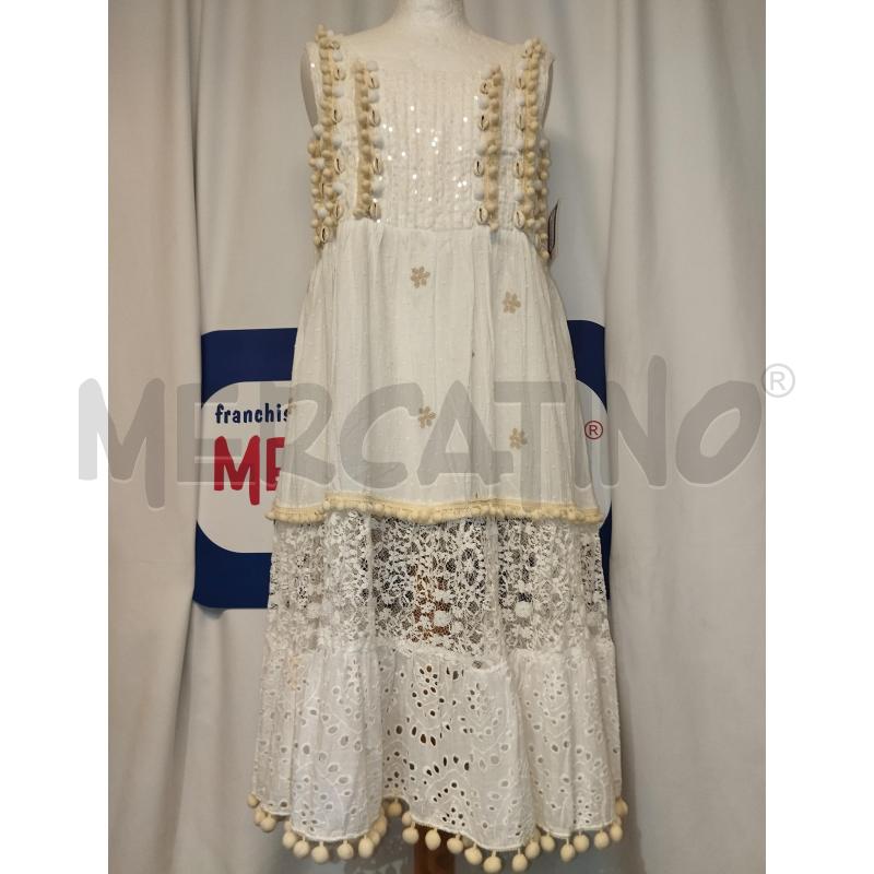 VESTITO DONNA MOCHI BIANCO RICAMATO  | Mercatino dell'Usato Catania stazione centrale 1