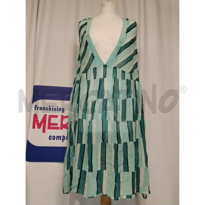 VESTITO DONNA PIANURA STUDIO VERDE A RIGHE  | Mercatino dell'Usato Catania stazione centrale 1