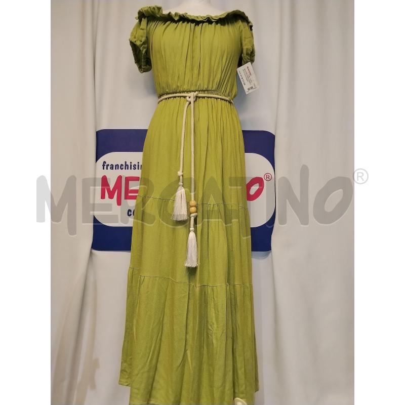VESTITO DONNA VERDE CON SCOLLO A BARCA E MANICHE A SBUFFO | Mercatino dell'Usato Catania stazione centrale 1