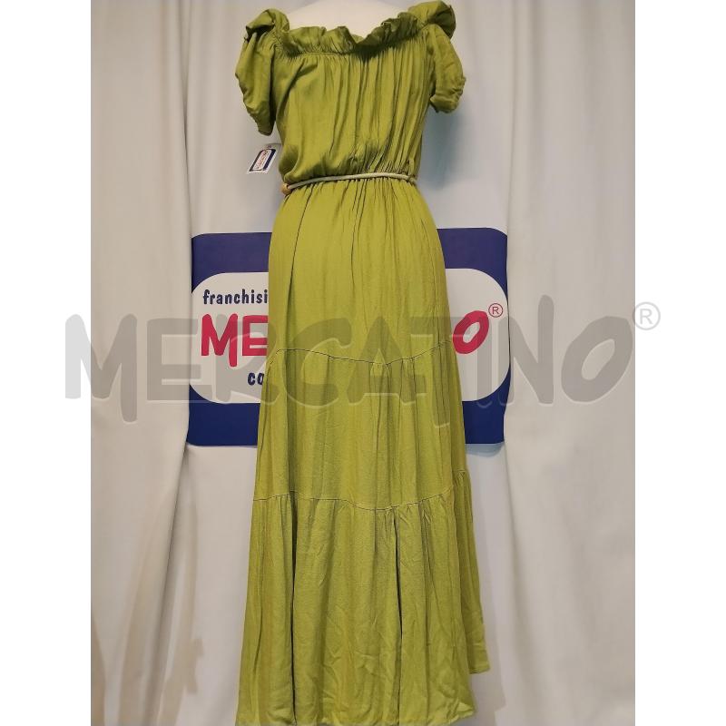 VESTITO DONNA VERDE CON SCOLLO A BARCA E MANICHE A SBUFFO | Mercatino dell'Usato Catania stazione centrale 3
