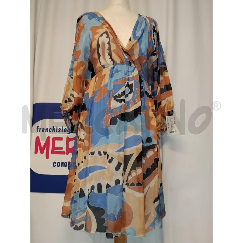 VESTITO DONNA  GOLD AZZURRO MARRONE A FANTASIA | Mercatino dell'Usato Catania stazione centrale 1