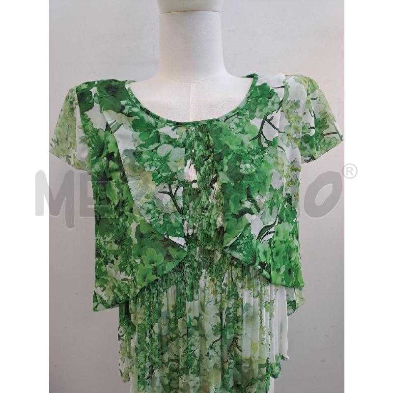 BLUSA DONNA CIPS BIANCO VERDE PLISSETTATO | Mercatino dell'Usato Catanzaro 2