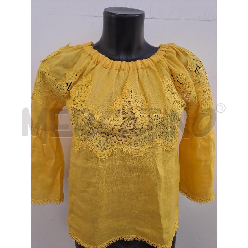 BLUSA DONNA LUISA SPAGNOLI SENAPE ELASTICO VITA LINO | Mercatino dell'Usato Catanzaro 2