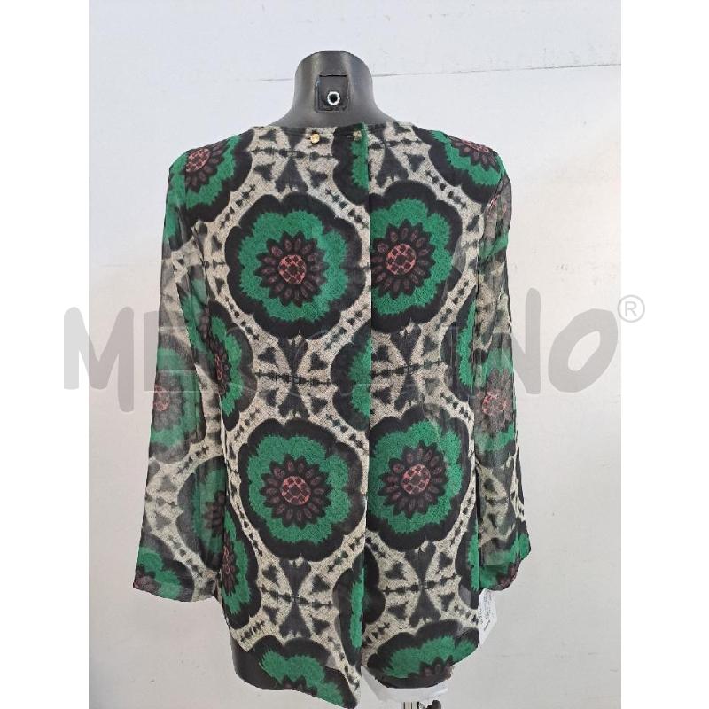 BLUSA DONNA MALIPARMI BEIGE FIORI GRANDI VERDE NERO  | Mercatino dell'Usato Catanzaro 3