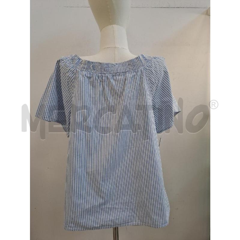 BLUSA DONNA MAX&CO RIGA BIANCA CELESTE SCOLLO BARCA  | Mercatino dell'Usato Catanzaro 3