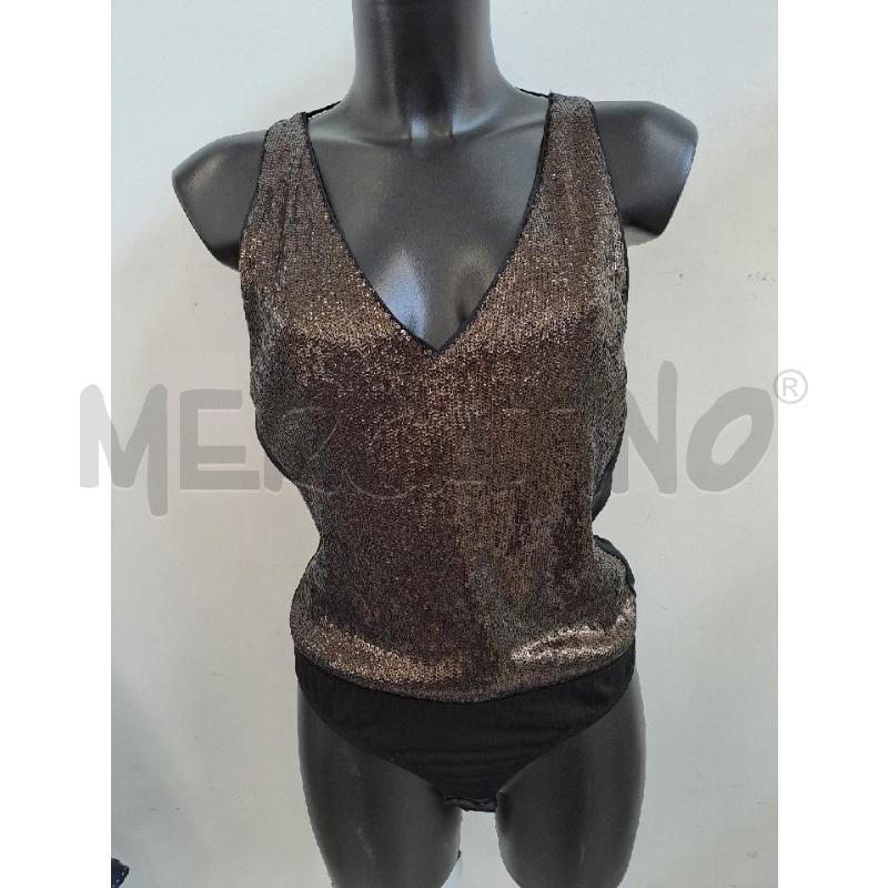 BODY DONNA PATRIZIA PEPE NERO PAILLETTES RAMATO | Mercatino dell'Usato Catanzaro 2