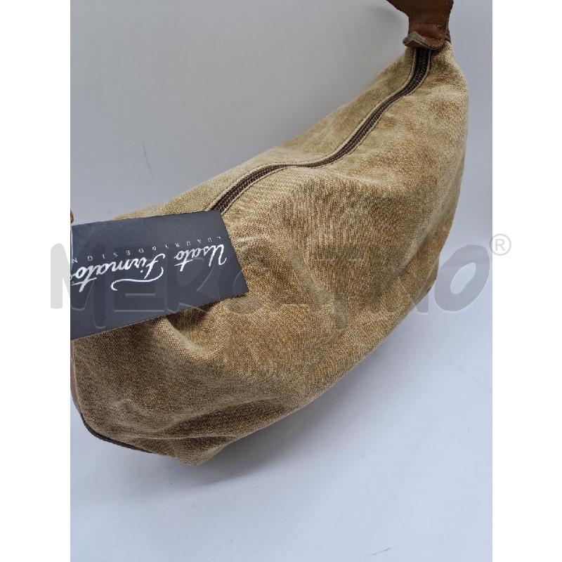 BORSA DONNA FURLA BEIGE TESSUTO MANICO PELLE MOD LUNA | Mercatino dell'Usato Catanzaro 2