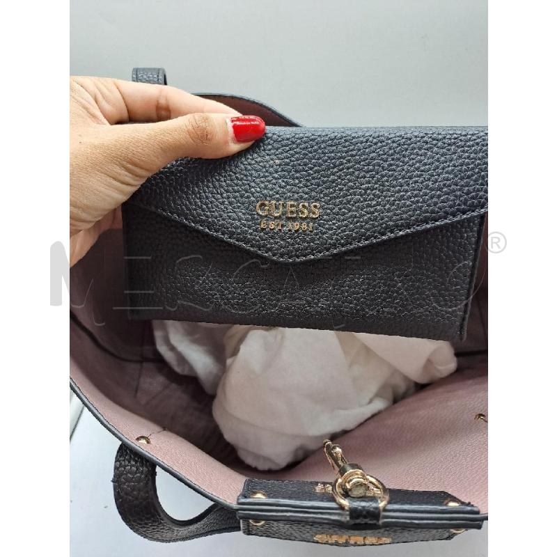 BORSA DONNA GUESS NERO INTERNO POCHETTE  | Mercatino dell'Usato Catanzaro 2