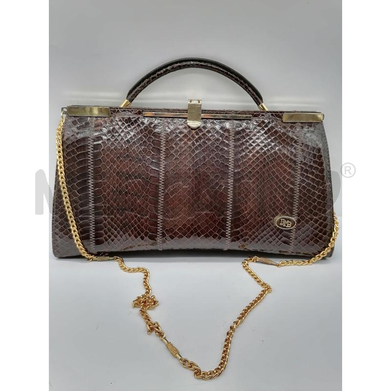 BORSA DONNA LINEA GIEMMEBI MARRONE PITONATA  | Mercatino dell'Usato Catanzaro 1
