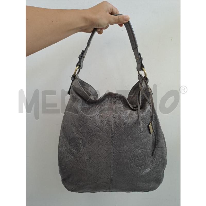 BORSA DONNA NANNINI GRIGIA  VERA PELLE | Mercatino dell'Usato Catanzaro 1
