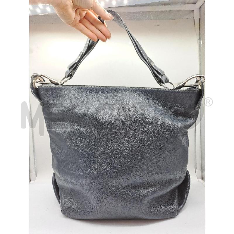 BORSA DONNA PELLE BLU DA SPALLA GANCIO GRANDE | Mercatino dell'Usato Catanzaro 1
