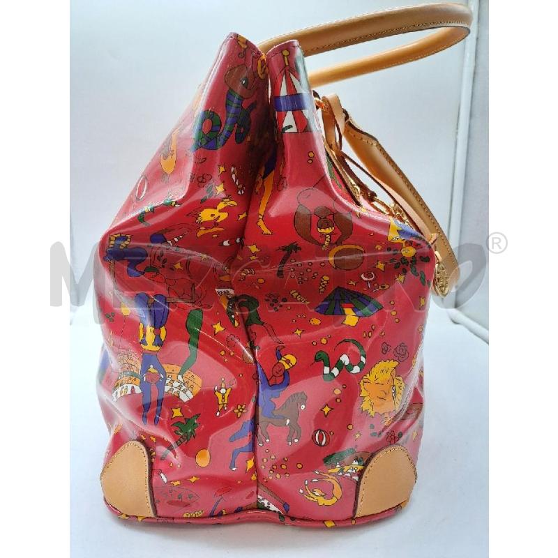BORSA DONNA PIERO GUIDI ROSSO VERNICE MANICO CAMELLO | Mercatino dell'Usato Catanzaro 3