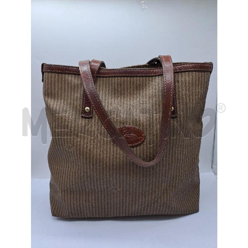 BORSA DONNA THE BRIDGE MARRONE RIGHE | Mercatino dell'Usato Catanzaro 1