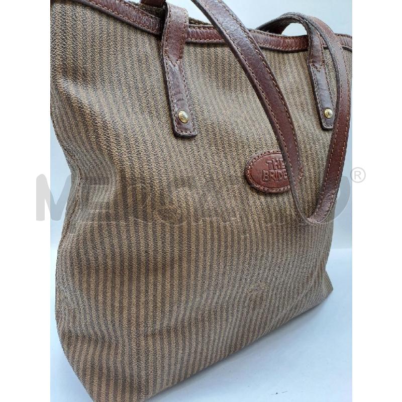 BORSA DONNA THE BRIDGE MARRONE RIGHE | Mercatino dell'Usato Catanzaro 2