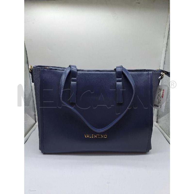 BORSA DONNA VALENTINO BLU TELA ED ECOPELLE  | Mercatino dell'Usato Catanzaro 1
