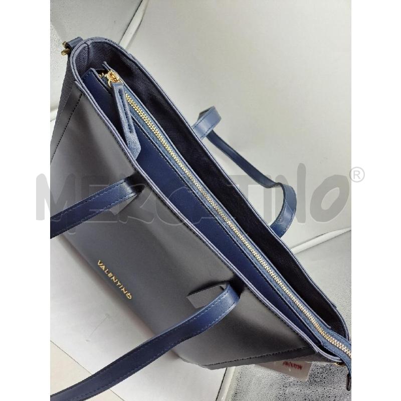 BORSA DONNA VALENTINO BLU TELA ED ECOPELLE  | Mercatino dell'Usato Catanzaro 3