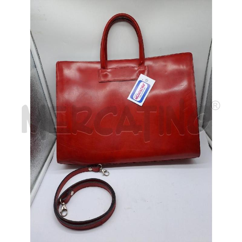 BORSA PELLE ALEX FIRENZE LAVORO ROSSA PELLE  | Mercatino dell'Usato Catanzaro 1
