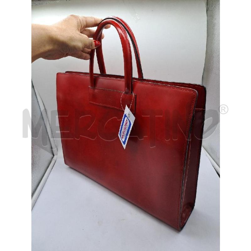 BORSA PELLE ALEX FIRENZE LAVORO ROSSA PELLE  | Mercatino dell'Usato Catanzaro 2