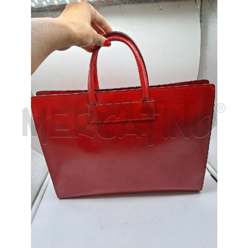 BORSA PELLE ALEX FIRENZE LAVORO ROSSA PELLE  | Mercatino dell'Usato Catanzaro 3