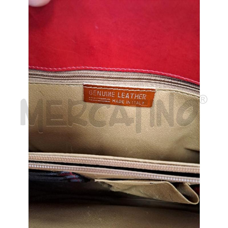 BORSA PELLE ALEX FIRENZE LAVORO ROSSA PELLE  | Mercatino dell'Usato Catanzaro 4