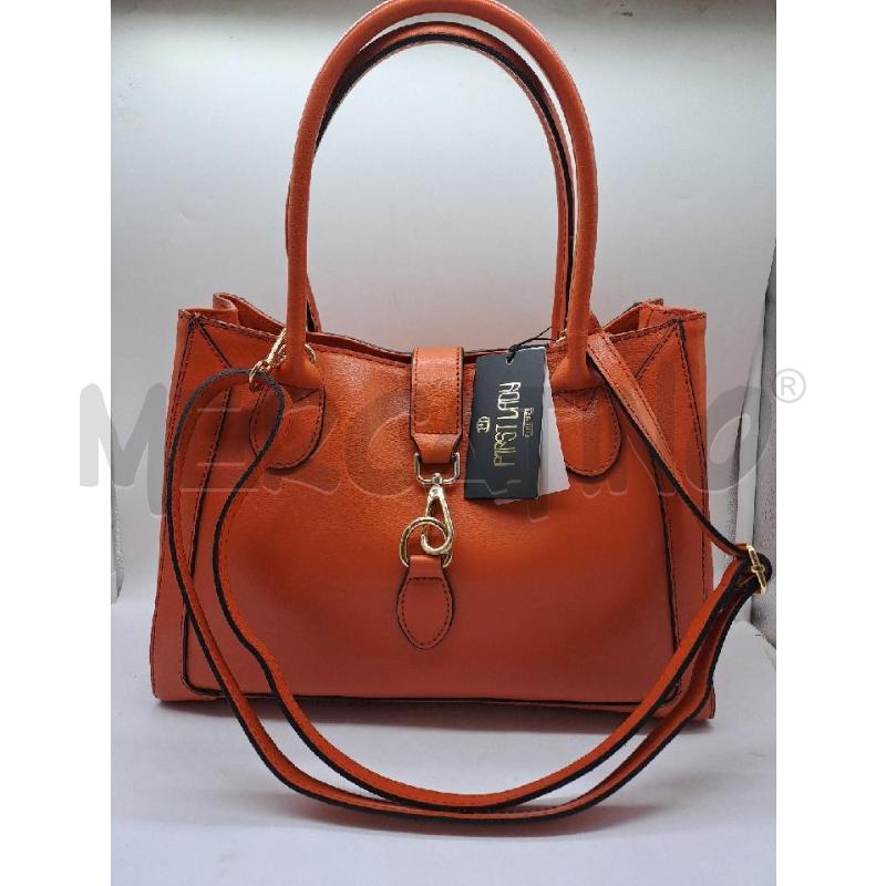 BORSA PELLE ARANCIONE MATTONE DOPPIO MANICO TRACOLLA | Mercatino dell'Usato Catanzaro 1
