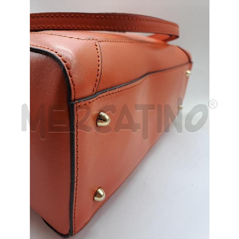 BORSA PELLE ARANCIONE MATTONE DOPPIO MANICO TRACOLLA | Mercatino dell'Usato Catanzaro 4