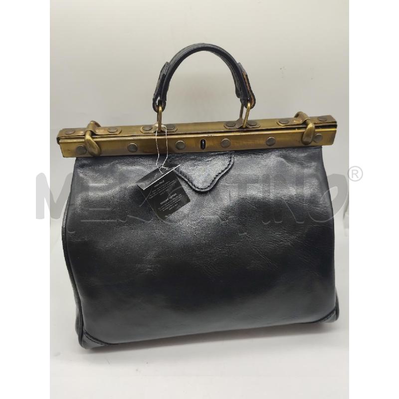 BORSA PELLE PELLETTERIAATENA NERO CHIUSURA OTTONATA | Mercatino dell'Usato Catanzaro 1