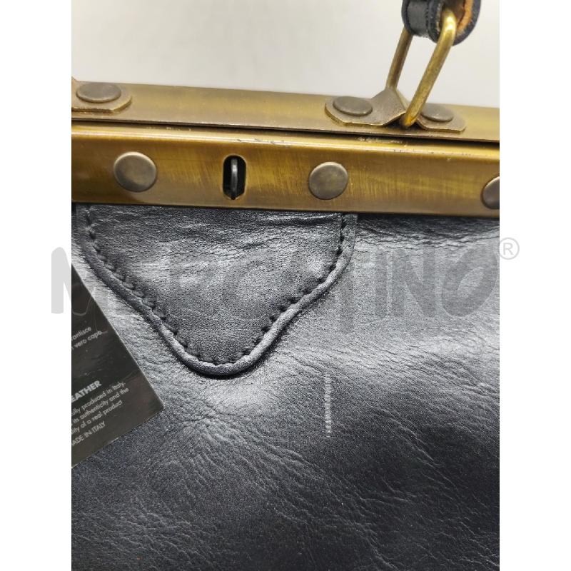 BORSA PELLE PELLETTERIAATENA NERO CHIUSURA OTTONATA | Mercatino dell'Usato Catanzaro 2