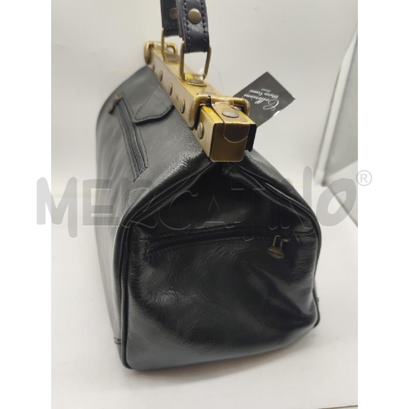 BORSA PELLE PELLETTERIAATENA NERO CHIUSURA OTTONATA | Mercatino dell'Usato Catanzaro 3