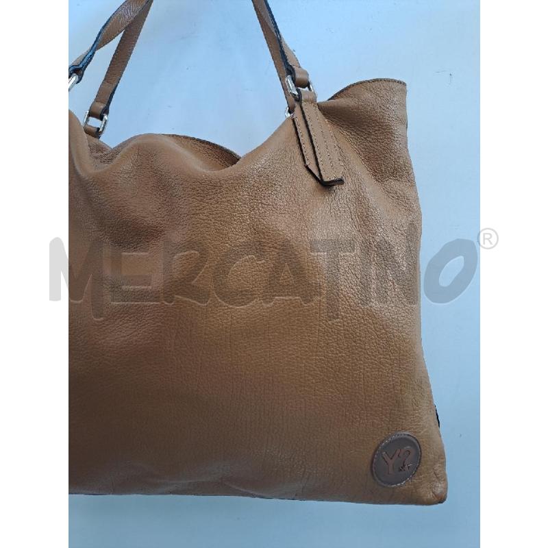 BORSA PELLE YNOT CAMMELLO DOPPIO MANICO | Mercatino dell'Usato Catanzaro 2